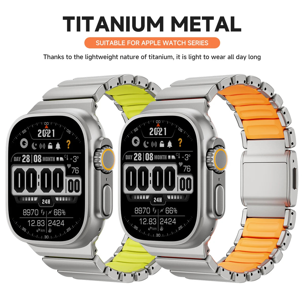 Titanium Magnetic Bracelet Strap – Compatible with Apple Watch
