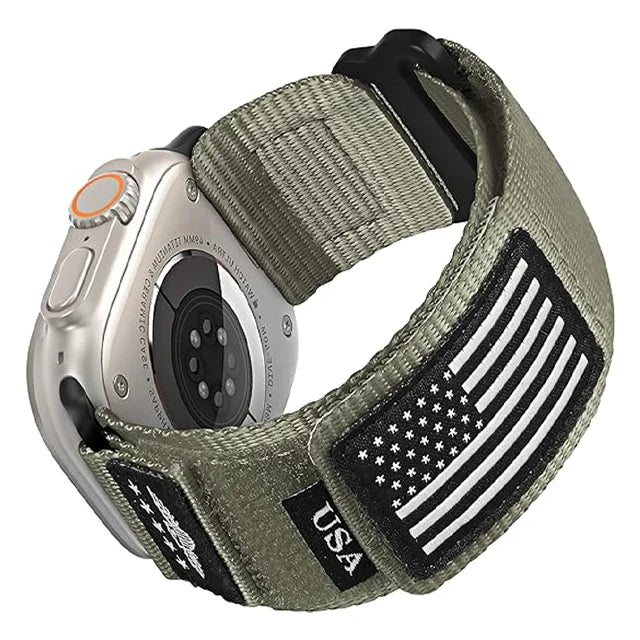 US Army Nylon Alpine Sport Strap Apple Watch Bands Gray black - Viva Timepiece | Viva Timepiece