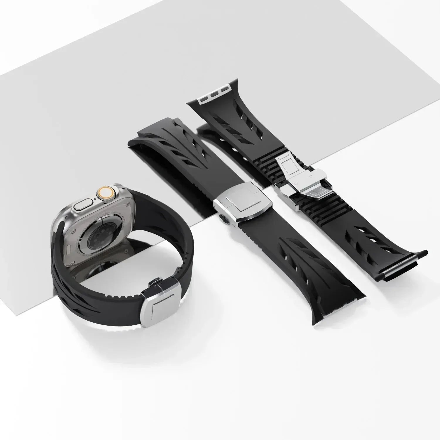 Universal Cut-to-Size Rubber Sports Strap for Apple Watch 42–49mm-Tivra-Viva Timepiece