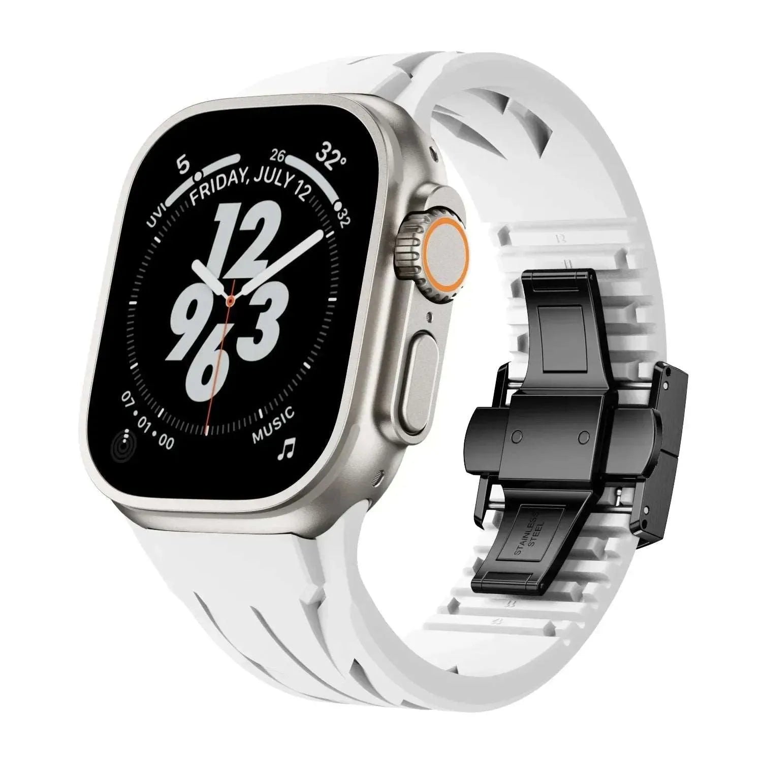 Universal Cut-to-Size Rubber Sports Strap for Apple Watch 42–49mm-Tivra-Viva Timepiece