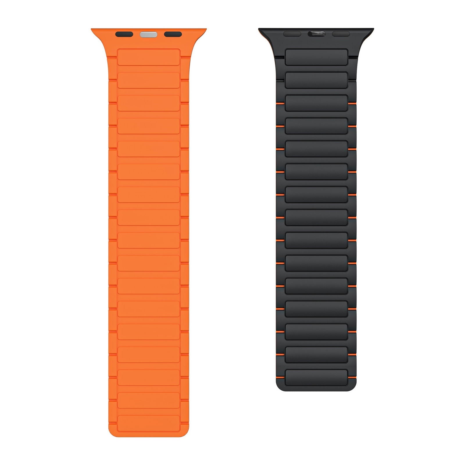 Universal Fit Silicone Magnetic Apple Watch Bands Black Orange - Viva Timepiece | Viva Timepiece
