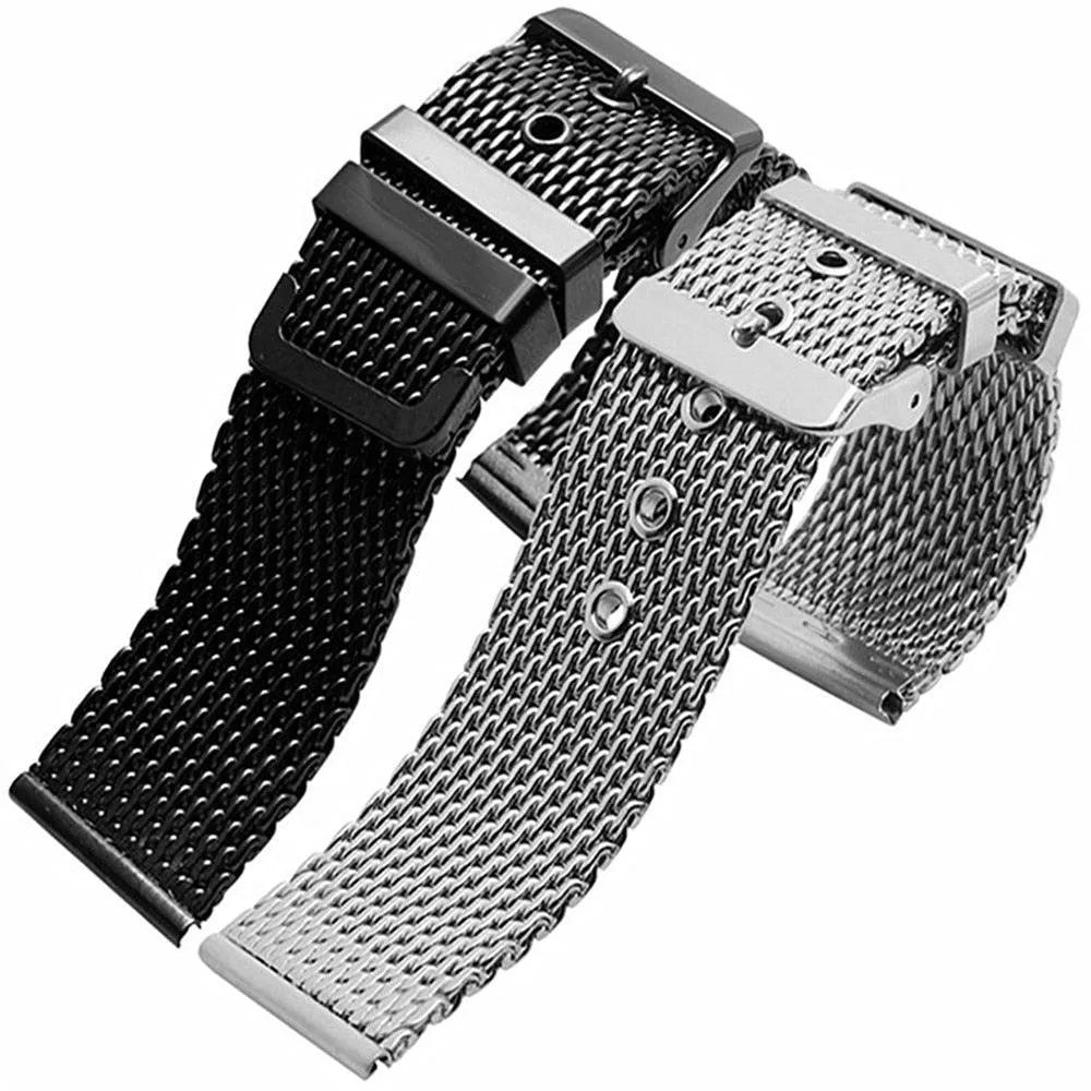 Milanese Stainless Steel Mesh Strap for Traditional Watches – Ultra Thin 18mm / 20mm / 22mm / 24mm Pin Buckle Band-VivaStraps-Viva Timepiece