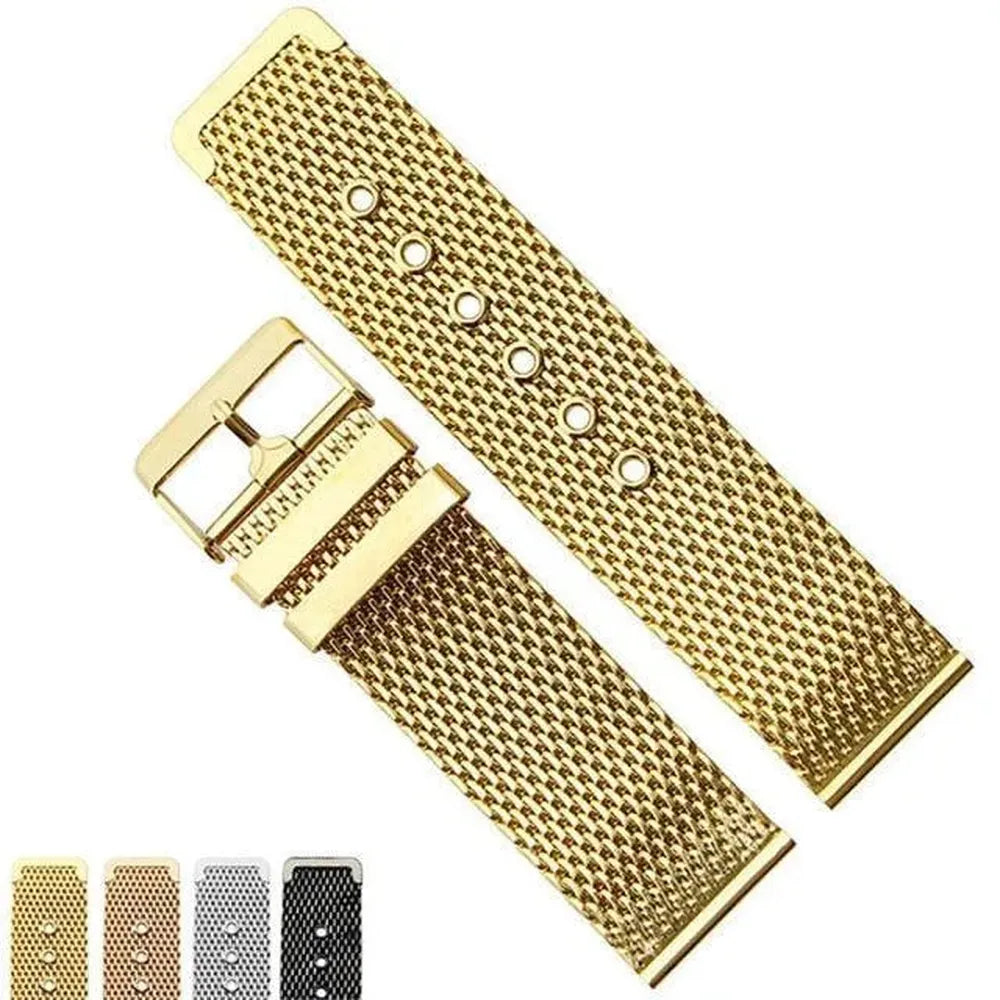 Milanese Stainless Steel Mesh Strap for Traditional Watches – Ultra Thin 18mm / 20mm / 22mm / 24mm Pin Buckle Band-VivaStraps-Viva Timepiece