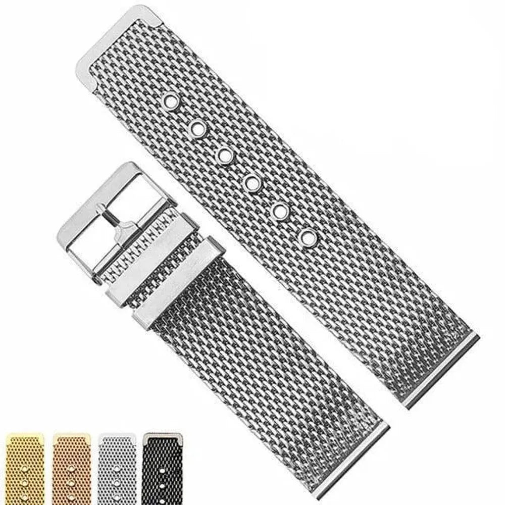 Milanese Stainless Steel Mesh Strap for Traditional Watches – Ultra Thin 18mm / 20mm / 22mm / 24mm Pin Buckle Band-VivaStraps-Viva Timepiece