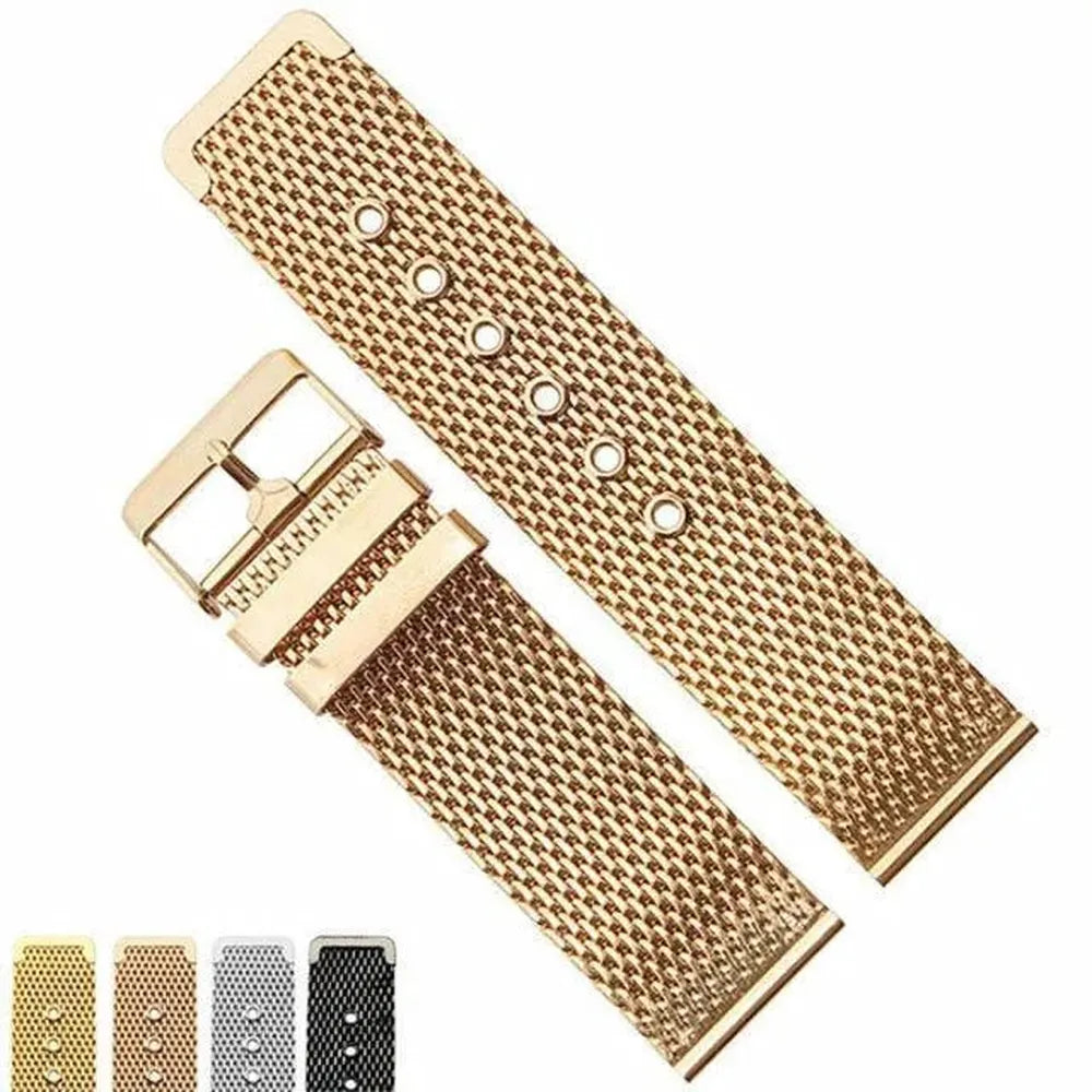 Milanese Stainless Steel Mesh Strap for Traditional Watches – Ultra Thin 18mm / 20mm / 22mm / 24mm Pin Buckle Band-VivaStraps-Viva Timepiece