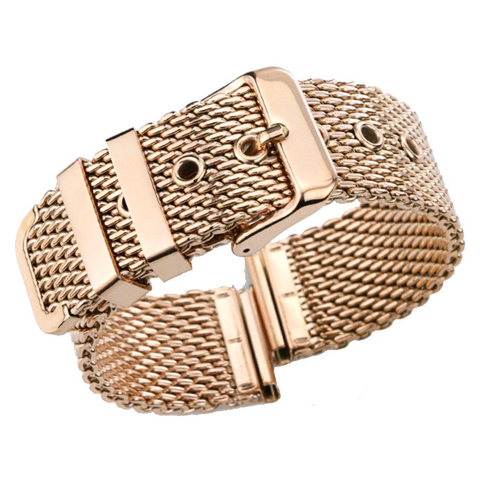 Universal Mesh Milanese Pin Buckle Replace Watch Strap Rose gold - VivaStraps | Viva Timepiece
