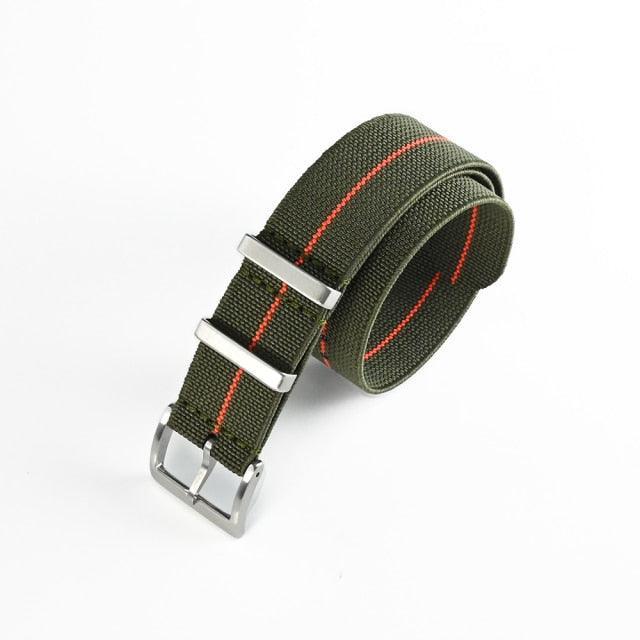Universal Pilot Nato Watch Strap, 20mm 22mm Green-Red - VivaStraps | Viva Timepiece
