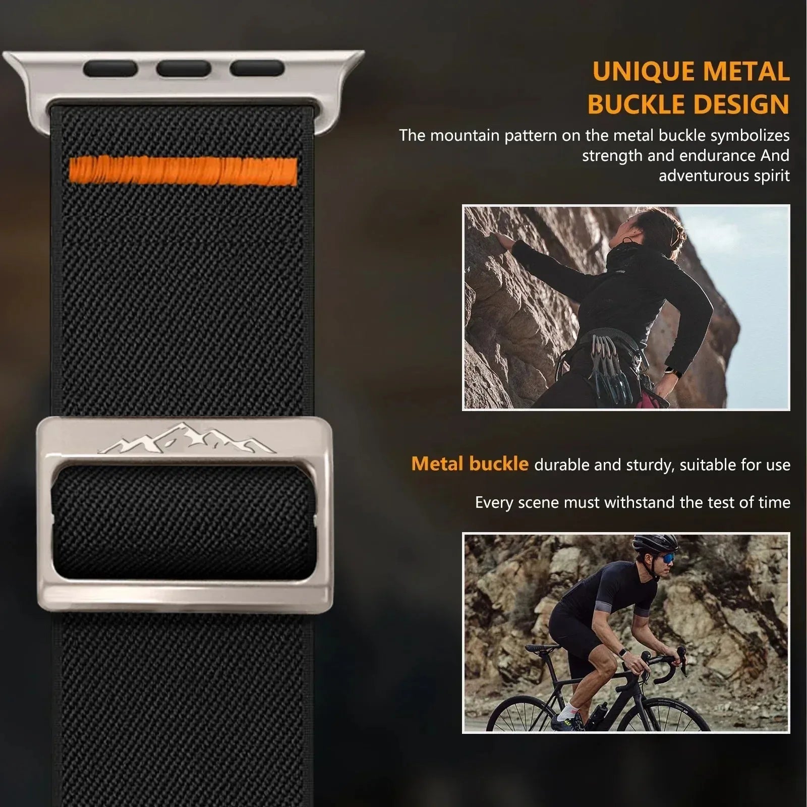 Woven Nylon Strap Compatible with Apple Watch 38–49mm