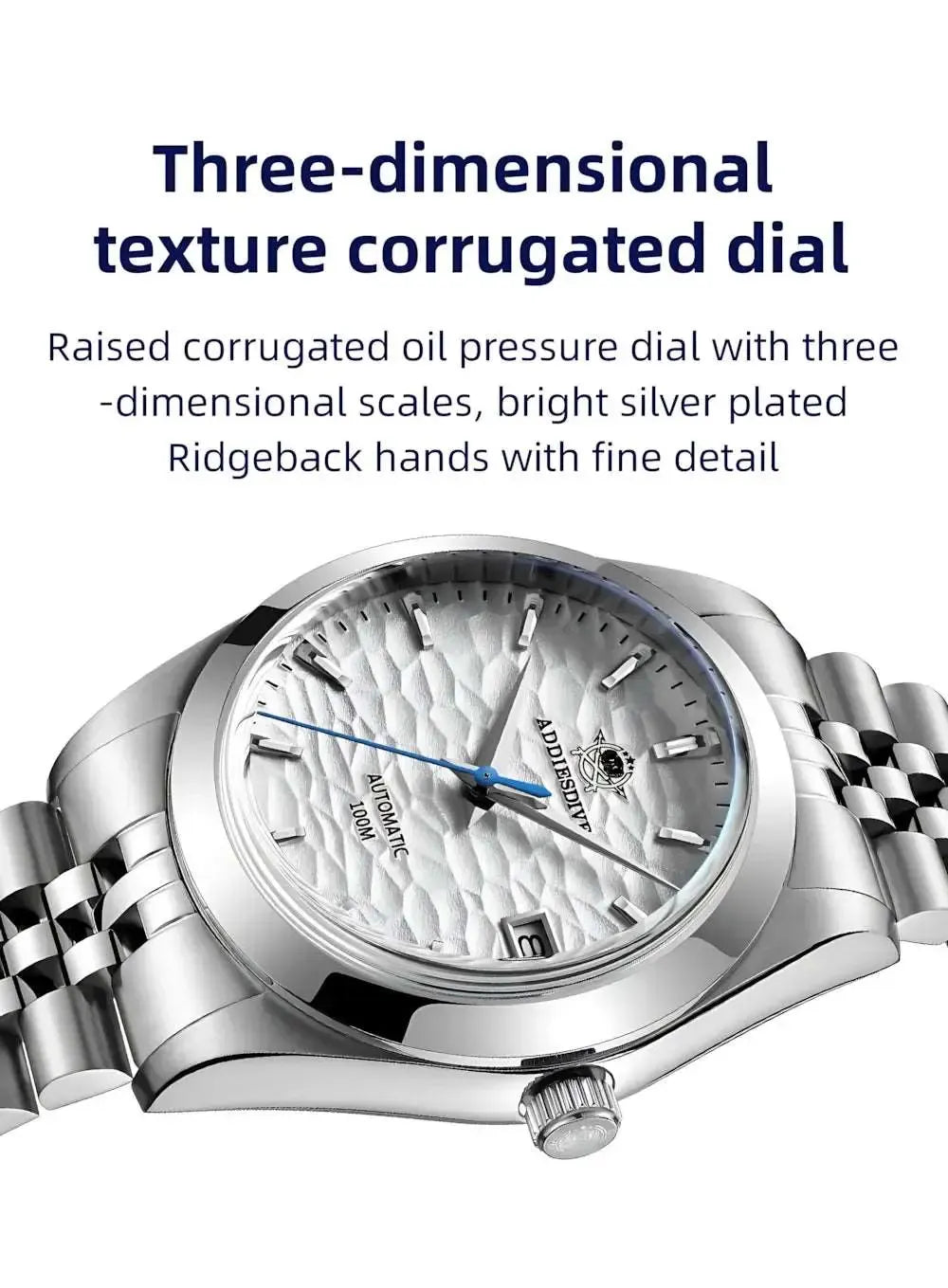 ADDIESDIVE 39mm Automatic Textured Dial Watch – Jubilee Bracelet-Addiesdive-Viva Timepiece