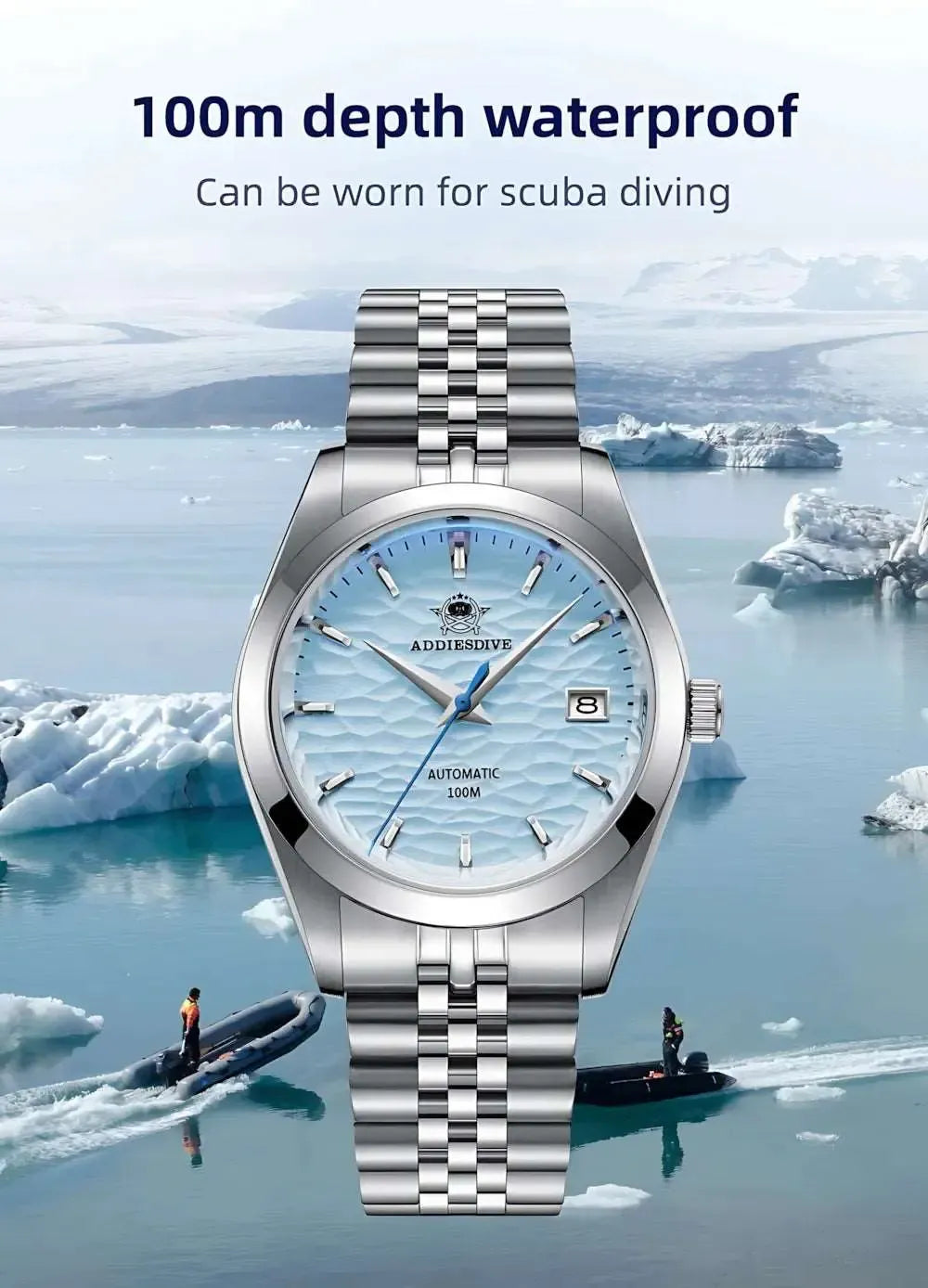 ADDIESDIVE 39mm Automatic Textured Dial Watch – Jubilee Bracelet-Addiesdive-Viva Timepiece