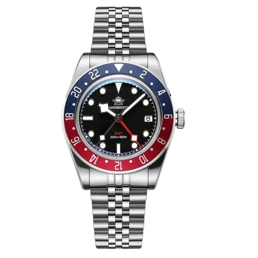 ADDIESDIVE 39mm GMT Quartz Diver Watch – Swiss Ronda 515-24H, 200M-ADDIESDIVE-Viva Timepiece