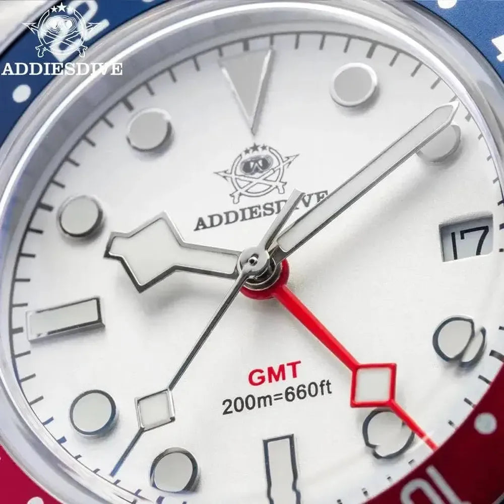 ADDIESDIVE 39mm GMT Quartz Diver Watch – Swiss Ronda 515-24H, 200M-ADDIESDIVE-Viva Timepiece