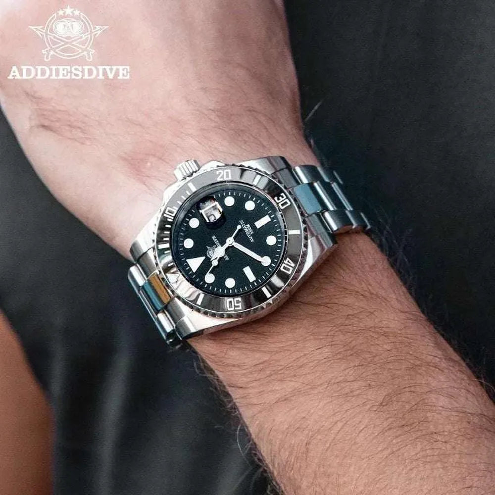 Addiesdive 41mm Automatic Diver Watch – Sapphire Crystal, Ceramic Bezel, NH35-Addiesdive-Viva Timepiece