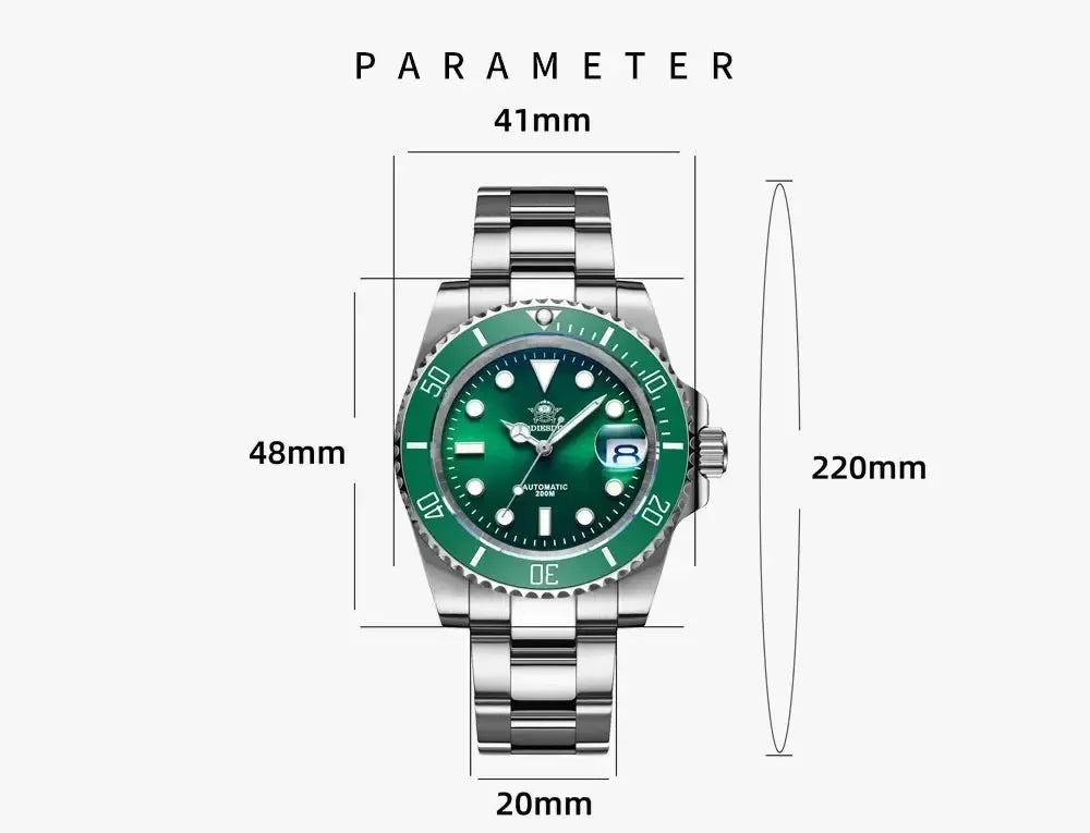 Addiesdive 41mm Automatic Diver Watch – Sapphire Crystal, Ceramic Bezel, NH35-Addiesdive-Viva Timepiece