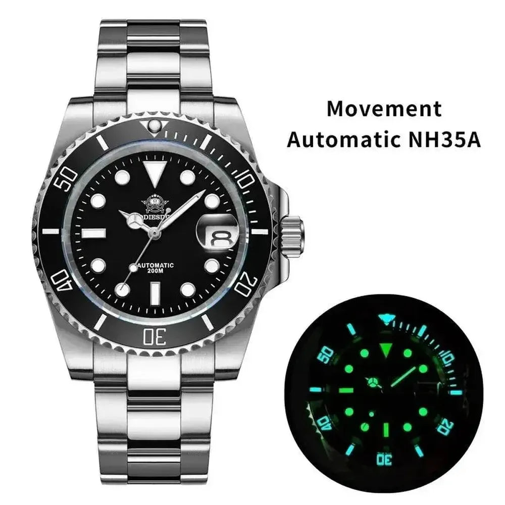 Addiesdive 41mm Automatic Diver Watch – Sapphire Crystal, Ceramic Bezel, NH35-Addiesdive-Viva Timepiece