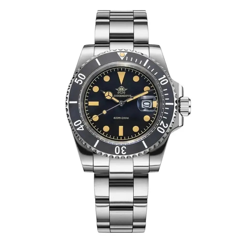ADDIESDIVE AD2054 41mm Quartz Diver Watch – Ceramic Bezel, 200M-Addiesdive-Viva Timepiece