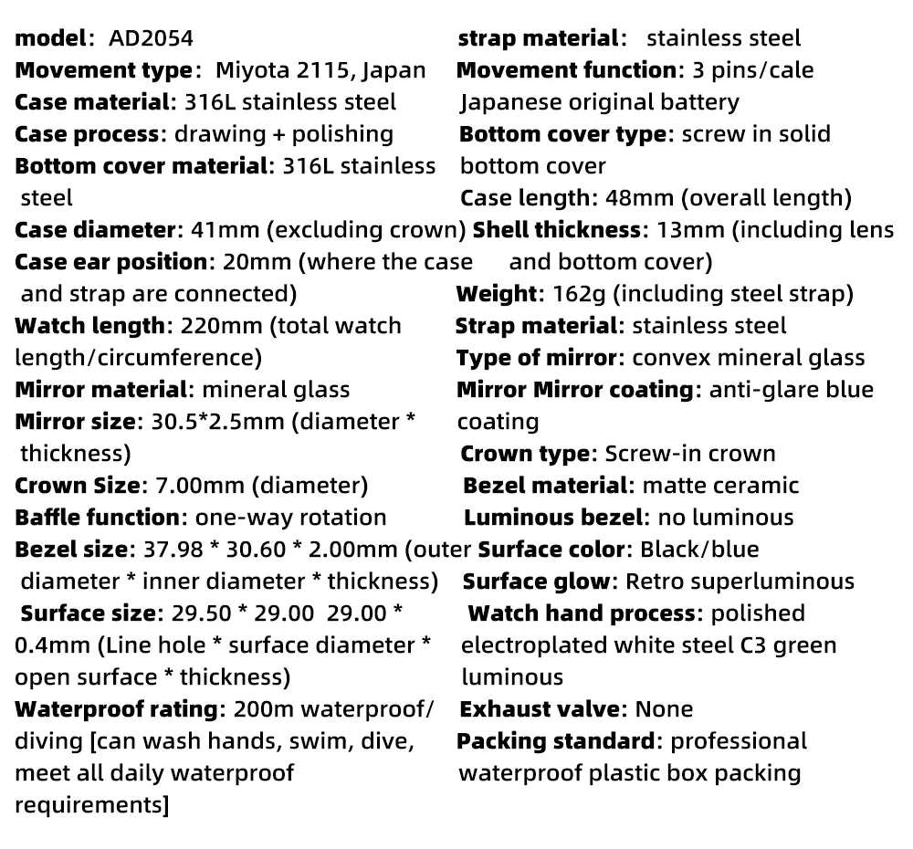 ADDIESDIVE AD2054 41mm Quartz Diver Watch – Ceramic Bezel, 200M-Addiesdive-Viva Timepiece