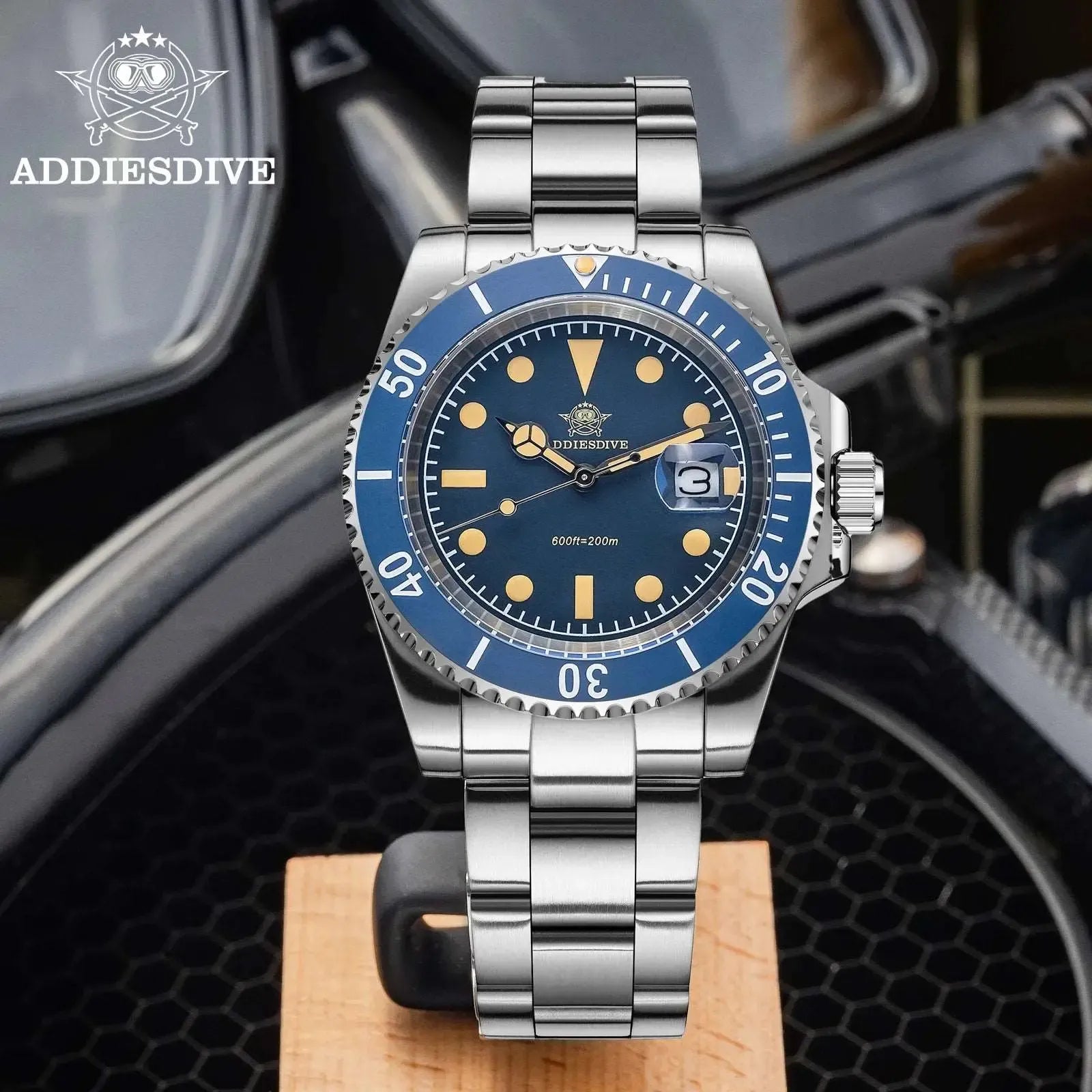 ADDIESDIVE AD2054 41mm Quartz Diver Watch – Ceramic Bezel, 200M-Addiesdive-Viva Timepiece
