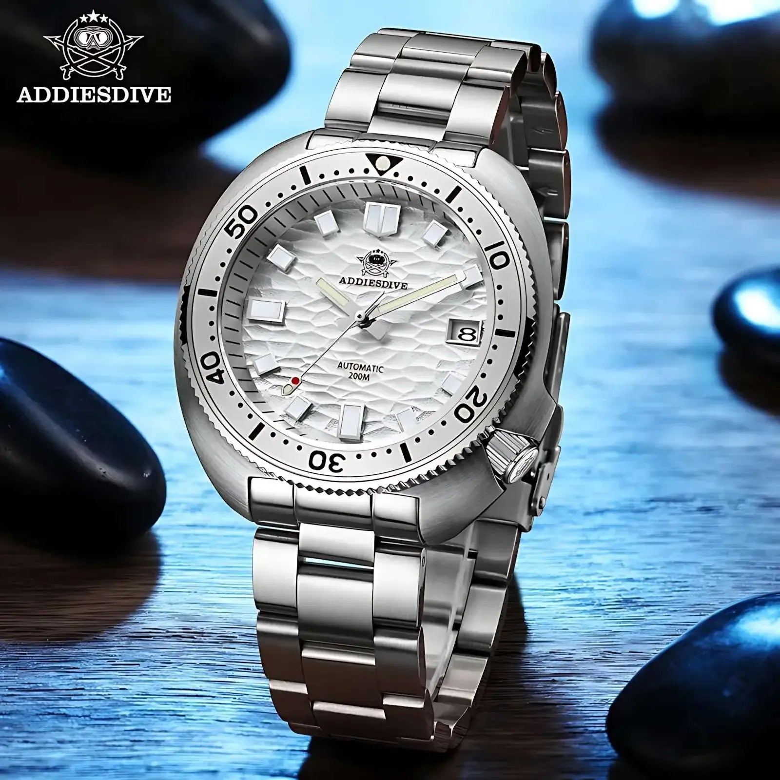 ADDIESDIVE Turtle-Style 43.8mm Automatic Diver Watch – NH35A, 3D Dial, 200M-Addiesdive-Viva Timepiece