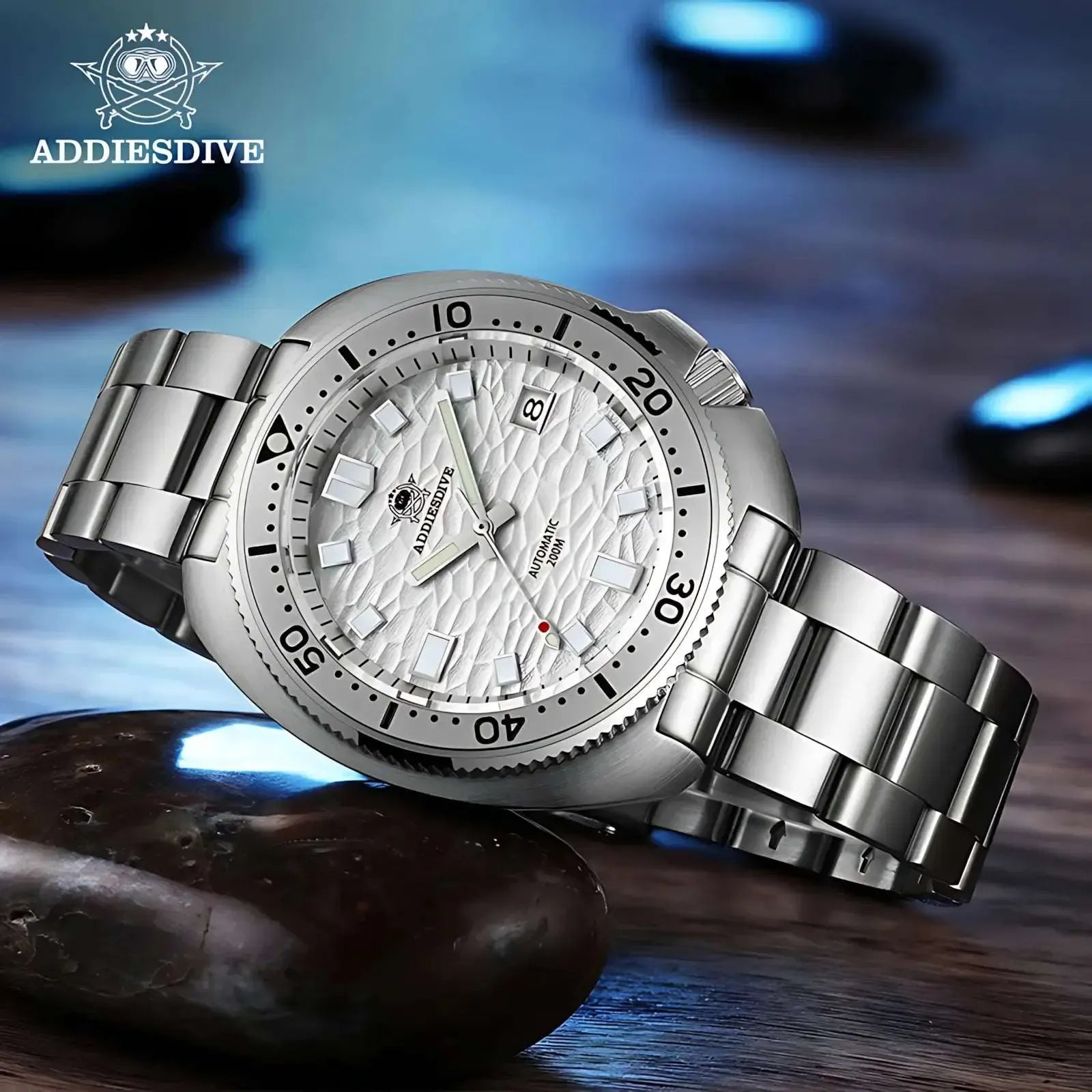 ADDIESDIVE Turtle-Style 43.8mm Automatic Diver Watch – NH35A, 3D Dial, 200M-Addiesdive-Viva Timepiece