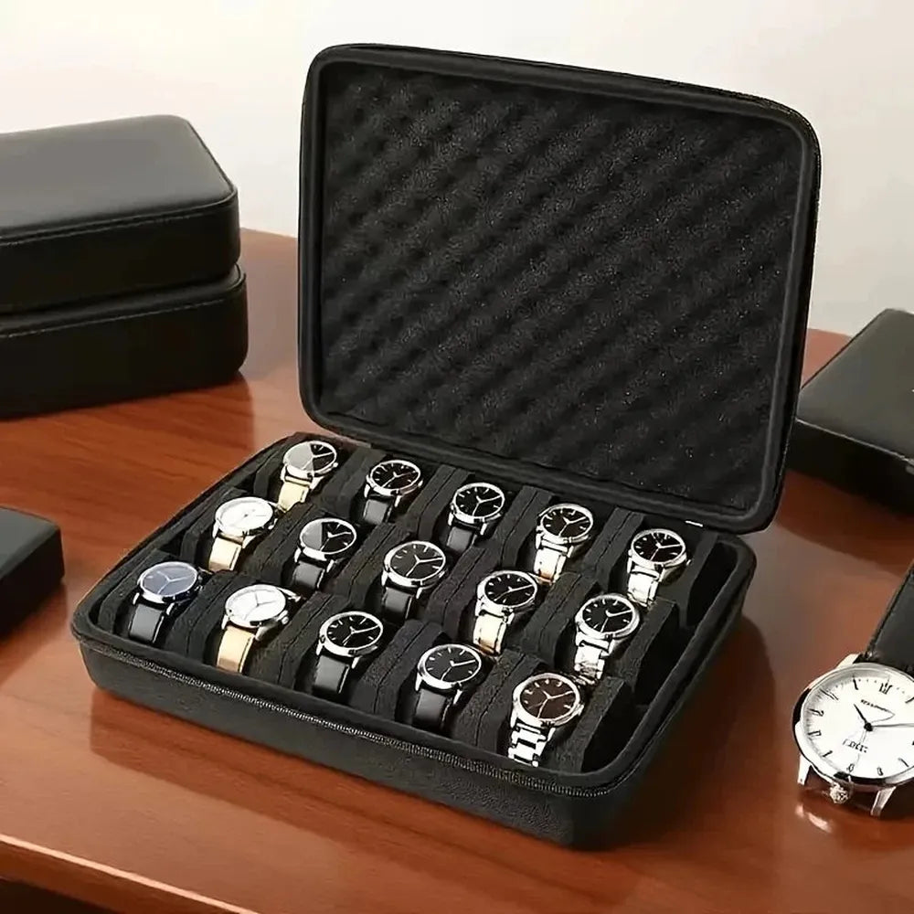Advanced 15-Slot Travel Watch Case – Padded Storage Organizer-VivaPort-Viva Timepiece