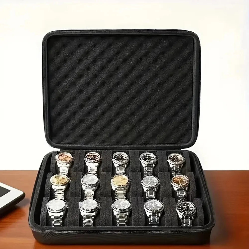 Advanced 15-Slot Travel Watch Case – Padded Storage Organizer-VivaPort-Viva Timepiece
