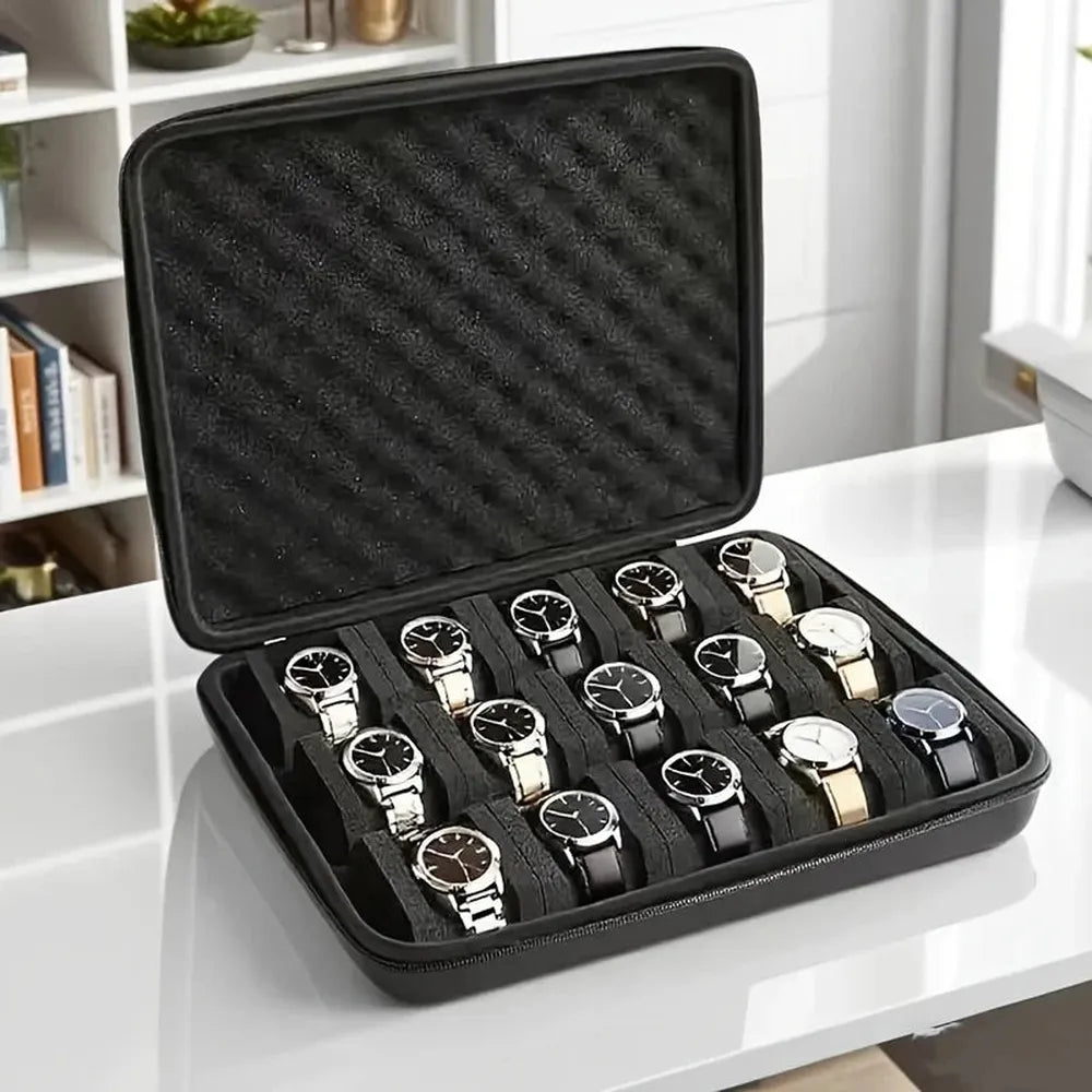 Advanced 15-Slot Travel Watch Case – Padded Storage Organizer-VivaPort-Viva Timepiece