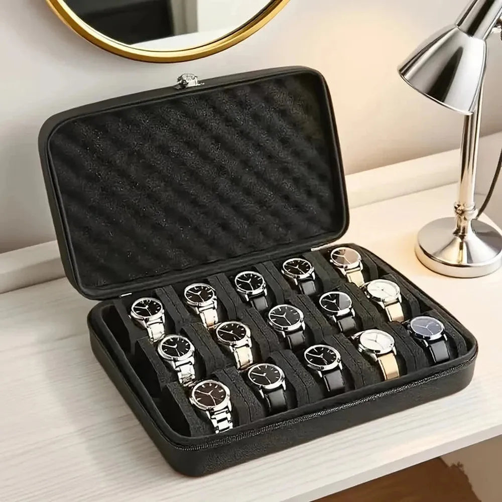 Advanced 15-Slot Travel Watch Case – Padded Storage Organizer-VivaPort-Viva Timepiece