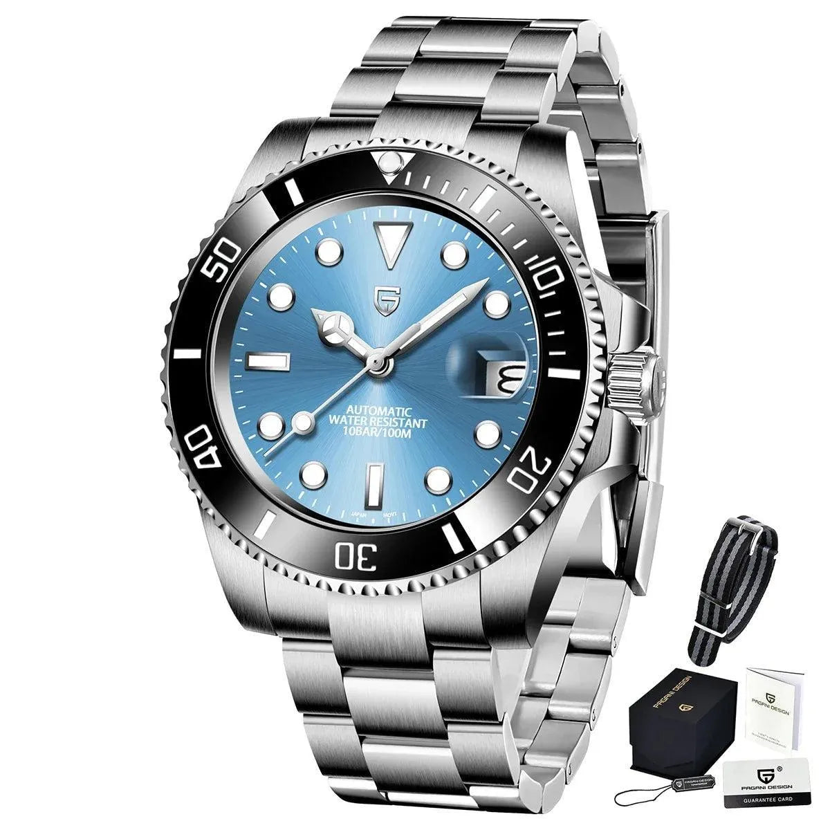 Pagani Design 40mm Automatic Diver Watch – Sapphire Crystal, Ceramic Bezel-Pagani Design-Viva Timepiece