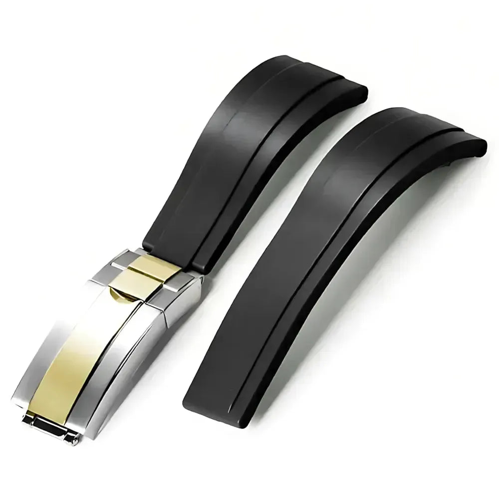 20mm Curved-End TPU Rubber Watch Strap with Deployment Clasp – Premium Fit for Sport Watches-Straptique-Viva Timepiece