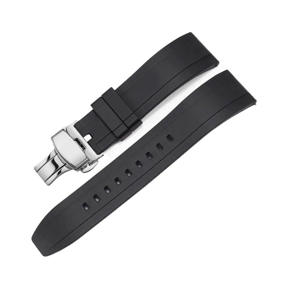 Quick Release Rubber Watch Strap with Push Clasp – 20mm 22mm 24mm-VivaStraps-Viva Timepiece