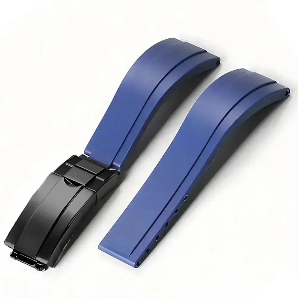 20mm Curved-End TPU Rubber Watch Strap with Deployment Clasp – Premium Fit for Sport Watches-Straptique-Viva Timepiece
