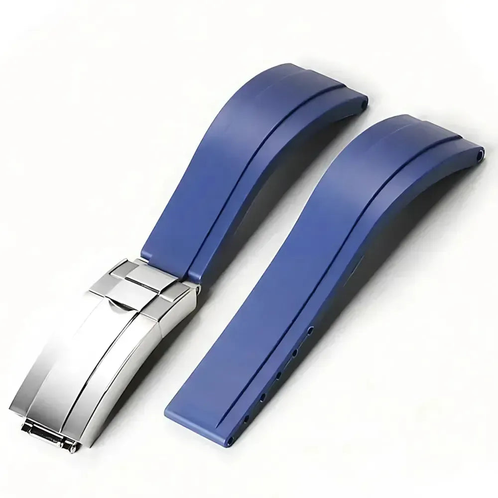 20mm Curved-End TPU Rubber Watch Strap with Deployment Clasp – Premium Fit for Sport Watches-Straptique-Viva Timepiece