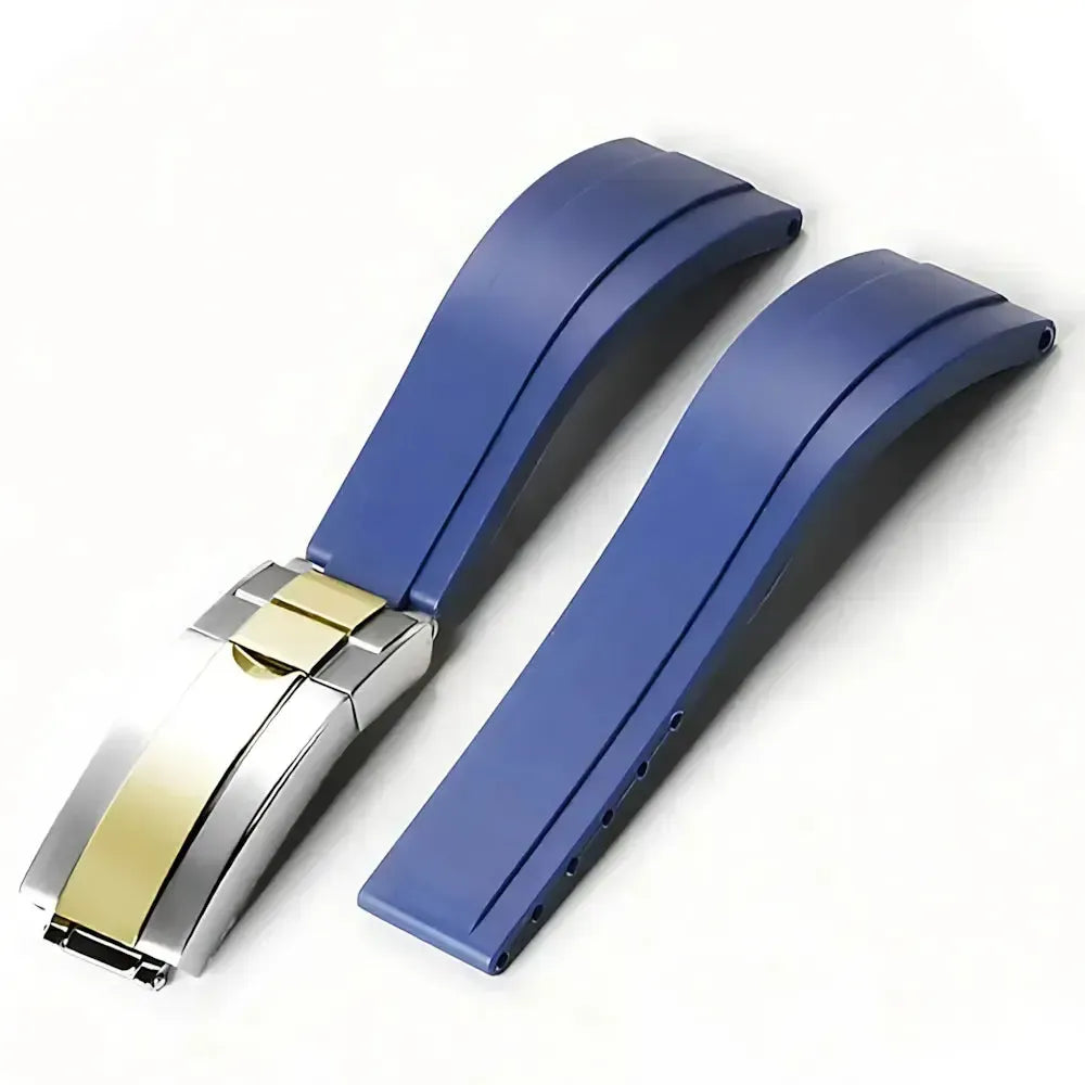 20mm Curved-End TPU Rubber Watch Strap with Deployment Clasp – Premium Fit for Sport Watches-Straptique-Viva Timepiece