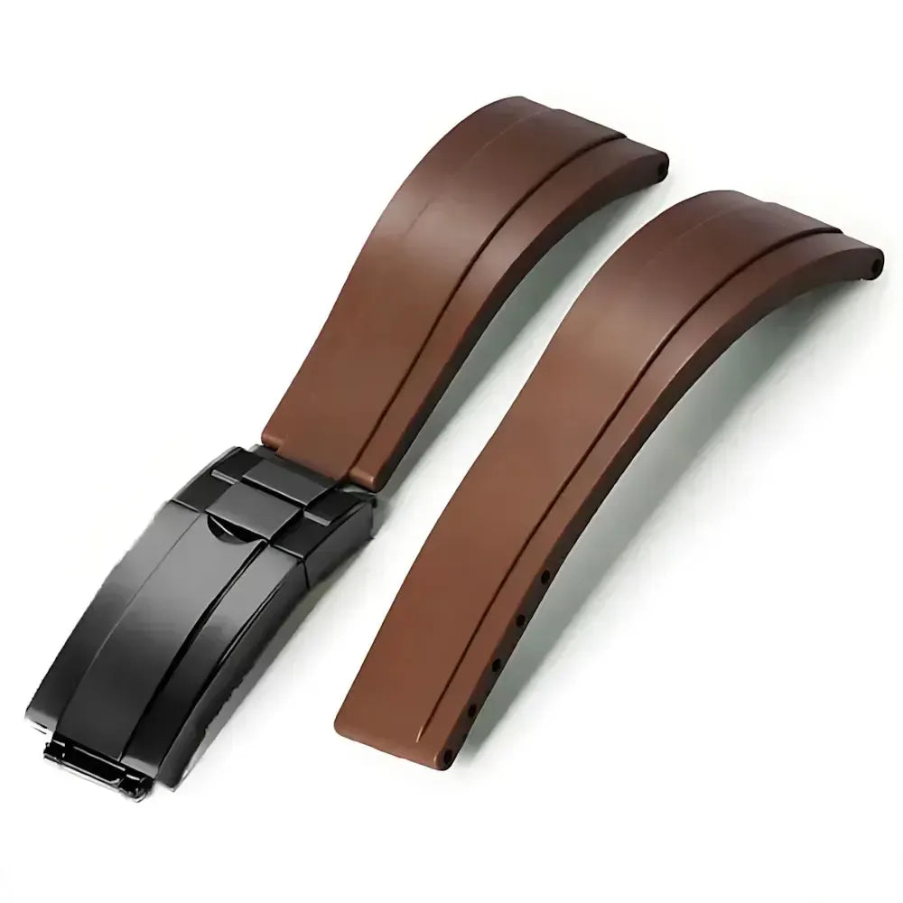 20mm Curved-End TPU Rubber Watch Strap with Deployment Clasp – Premium Fit for Sport Watches-Straptique-Viva Timepiece