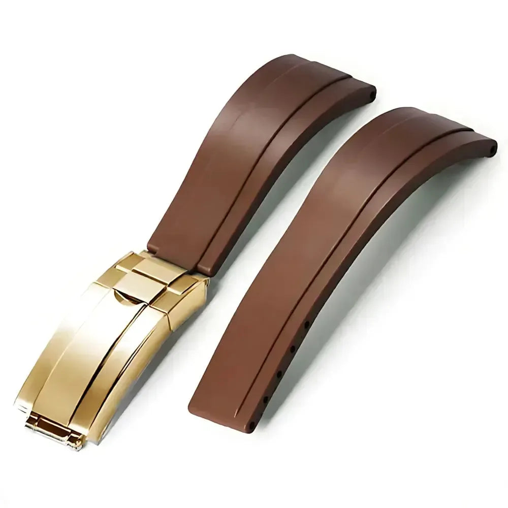 20mm Curved-End TPU Rubber Watch Strap with Deployment Clasp – Premium Fit for Sport Watches-Straptique-Viva Timepiece