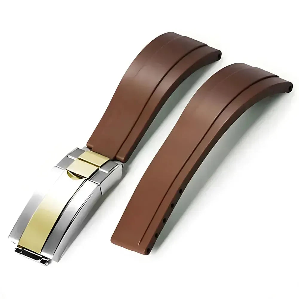 20mm Curved-End TPU Rubber Watch Strap with Deployment Clasp – Premium Fit for Sport Watches-Straptique-Viva Timepiece