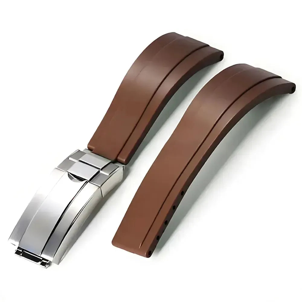 20mm Curved-End TPU Rubber Watch Strap with Deployment Clasp – Premium Fit for Sport Watches-Straptique-Viva Timepiece