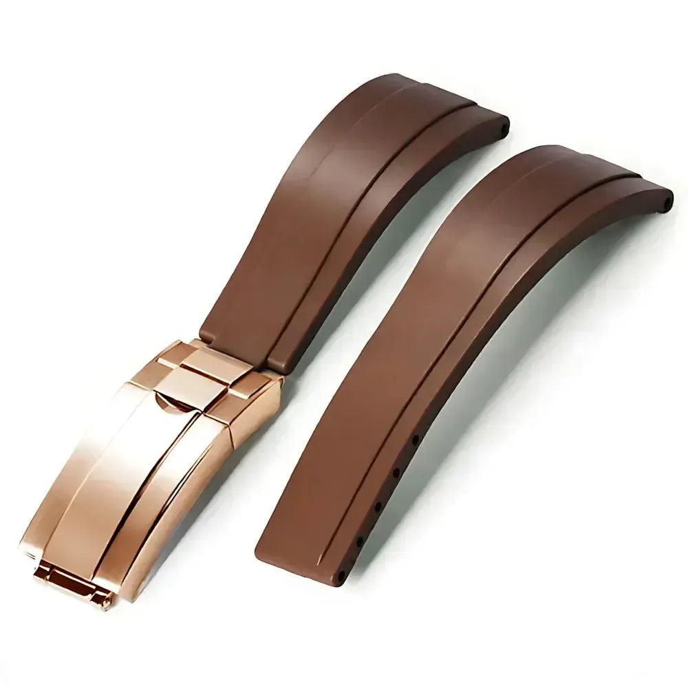 20mm Curved-End TPU Rubber Watch Strap with Deployment Clasp – Premium Fit for Sport Watches-Straptique-Viva Timepiece