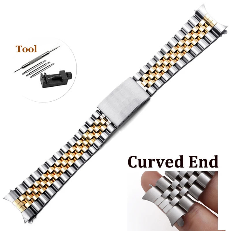 Curved End Jubilee Watch Bracelet – Compatible with Datejust-ChronoCraft-Viva Timepiece
