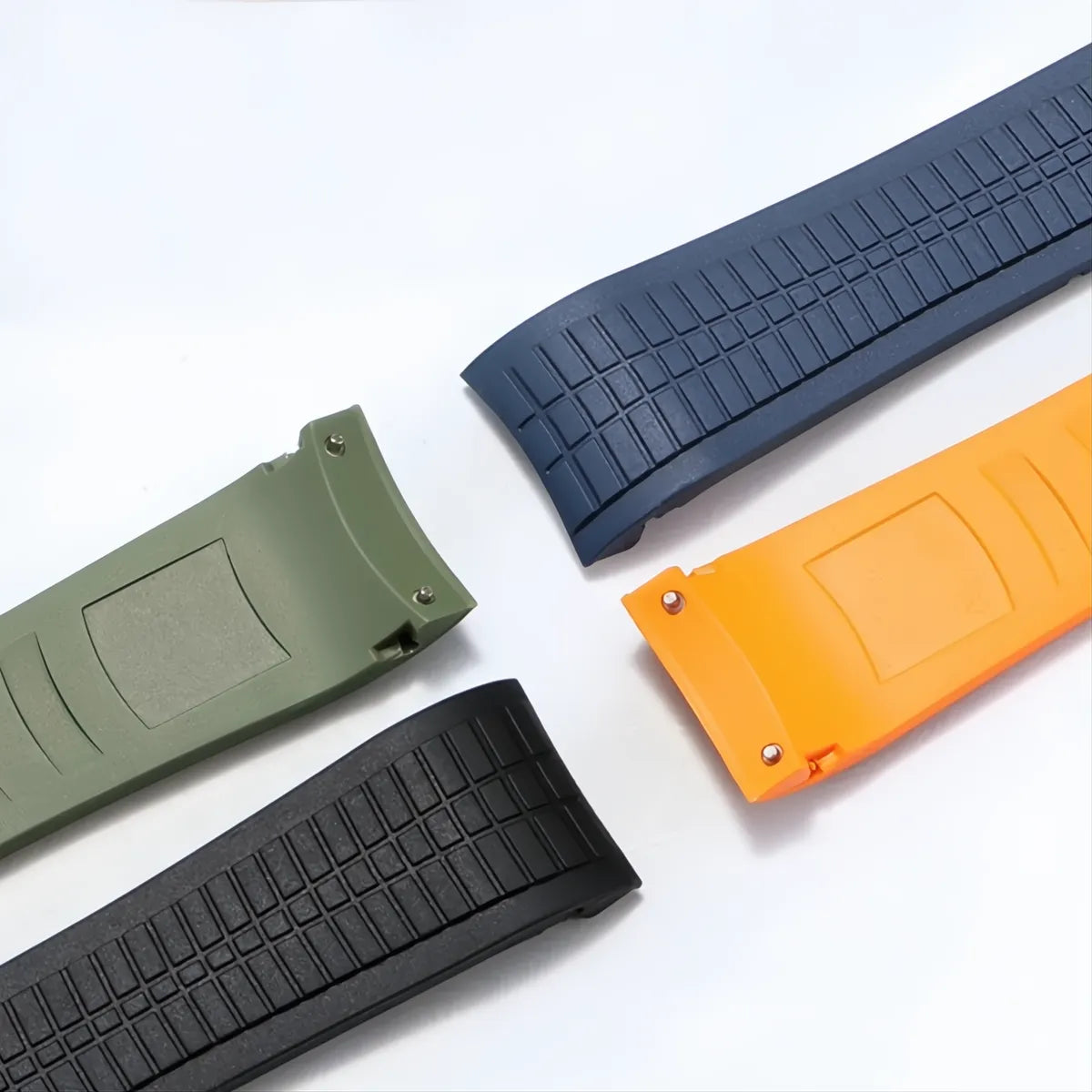 Curved-End Rubber Watch Strap 21mm – Compatible with Patek Philippe Aquanaut 5168G-VivaStraps-Viva Timepiece