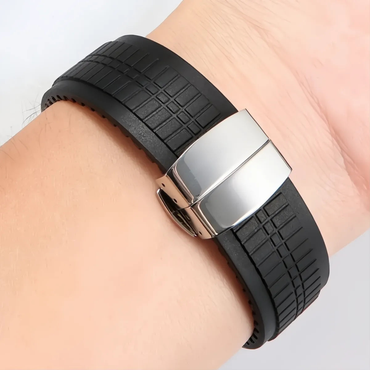 Curved-End Rubber Watch Strap 21mm – Compatible with Patek Philippe Aquanaut 5168G-VivaStraps-Viva Timepiece