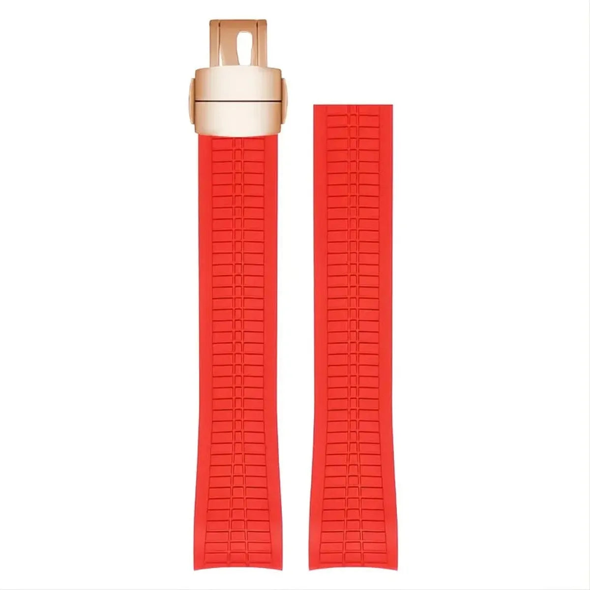 Curved-End Rubber Watch Strap 21mm – Compatible with Patek Philippe Aquanaut 5168G-VivaStraps-Viva Timepiece