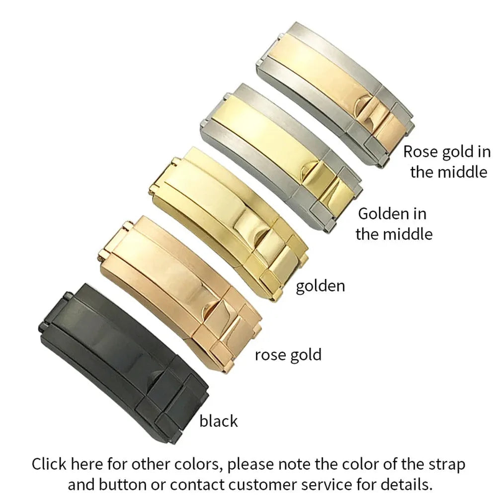 Curved-End Silicone Rubber Watch Strap – 21mm / 22mm, Stainless Steel Deployment Clasp-Straptique-Viva Timepiece