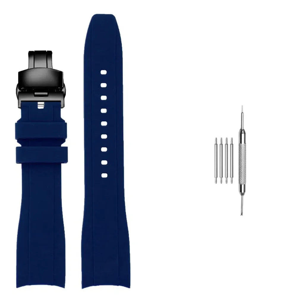 Curved End Silicone Watch Strap Compatible with Casio Duro MDV106 MDV107-VivaStraps-Viva Timepiece