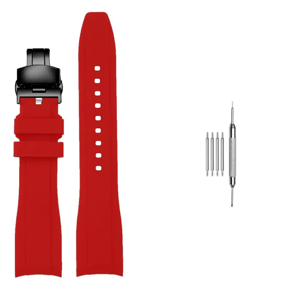 Curved End Silicone Watch Strap Compatible with Casio Duro MDV106 MDV107-VivaStraps-Viva Timepiece