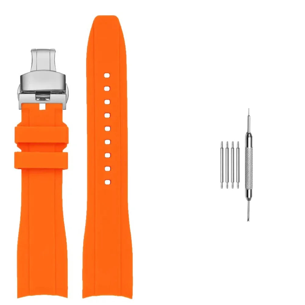 Curved End Silicone Watch Strap Compatible with Casio Duro MDV106 MDV107-VivaStraps-Viva Timepiece