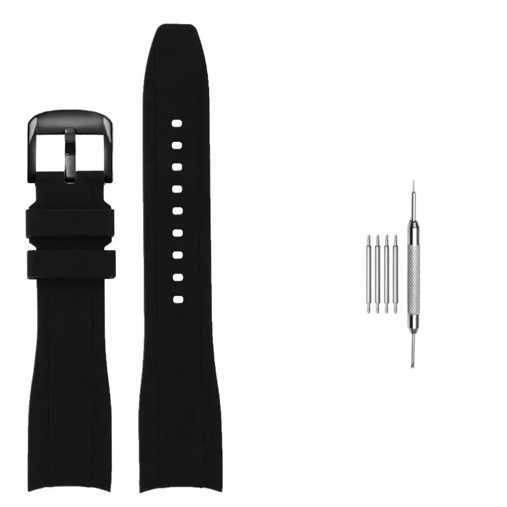 Curved End Silicone Watch Strap Compatible with Casio Duro MDV106 MDV107-VivaStraps-Viva Timepiece