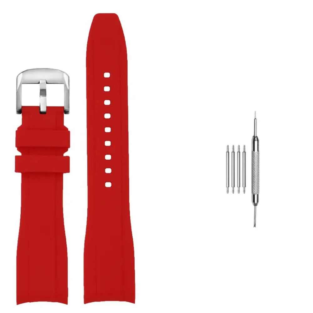 Curved End Silicone Watch Strap Compatible with Casio Duro MDV106 MDV107-VivaStraps-Viva Timepiece