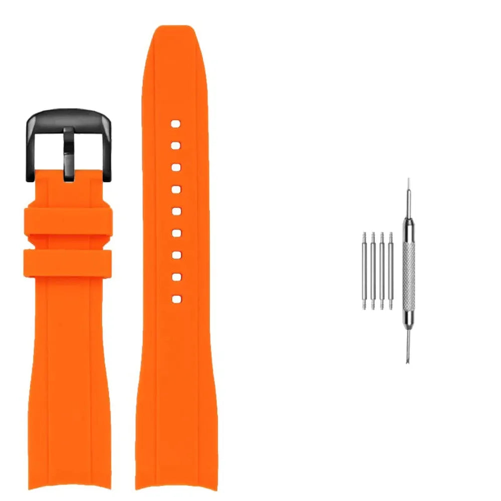 Curved End Silicone Watch Strap Compatible with Casio Duro MDV106 MDV107-VivaStraps-Viva Timepiece